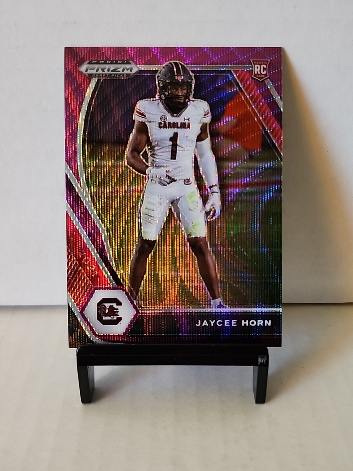 2021 Panini PRIZM Draft Picks Purple Wave Prizm Jaycee Horn #142 South Carolina