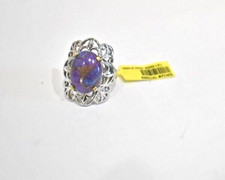 Sterling silver 925 ring with natural purple turquiose copper stone size 6 new