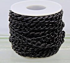 Black Stainless Steel Cuban Curb CHAIN Hefty 7mm x 10mm Links  Smooth Links