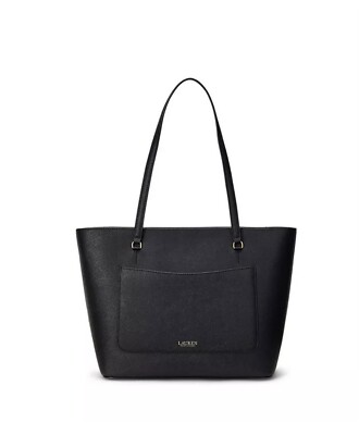 Ralph Lauren Crosshatch Leather Medium Sophisticated Karly Tote