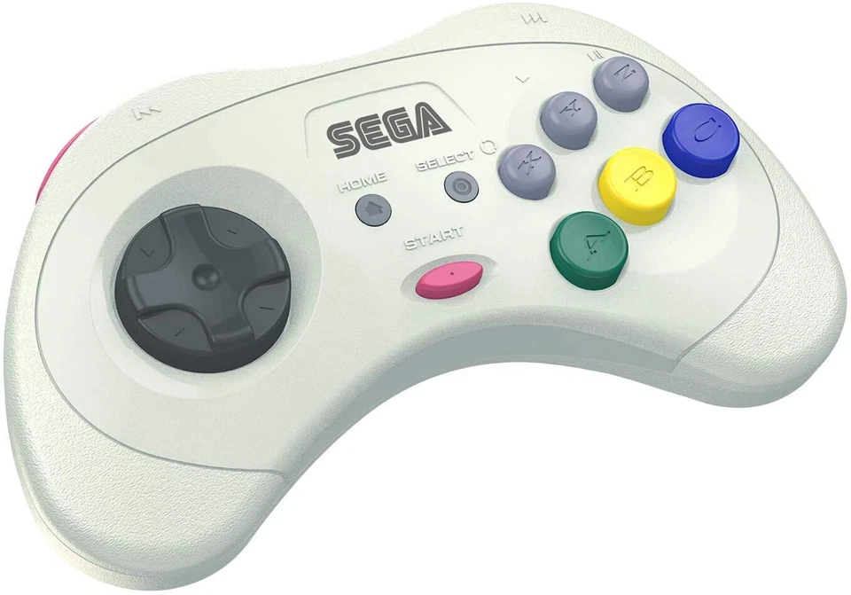 Retro-Bit 2.4 GHz Wireless Controller 8-Button Sega Saturn, Genesis Mini - White - Image 2 of 4