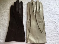 VINTAGE LADIES LEATHER GLOVES 2 PAIR AMAZING SOFTNESS GORGEOUS HIGH END