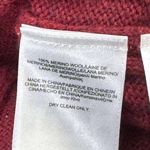 Brooks Brothers Maglione Uomo Grande Lana Merino Filato Italiano Maglia Pullover Rosso - Foto 5 di 10