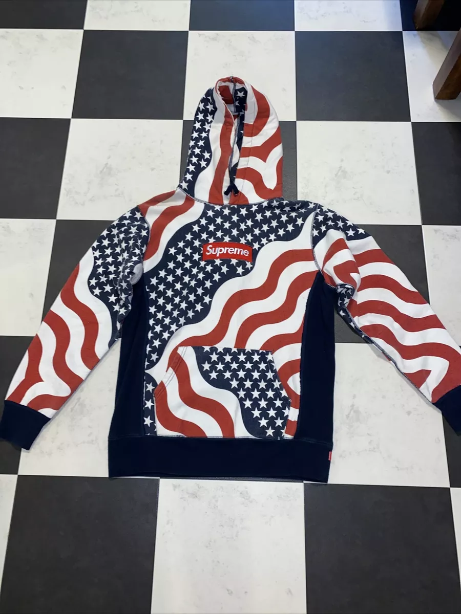 Supreme Box Logo Pullover Hoodie “USA / American Flag” FW14 Size