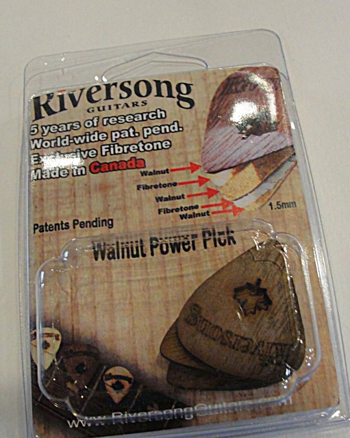 Riversong Rs4pak Power 4 Guitar Picks 5 Ply Walnut 1.2mm for sale