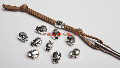 Lot 10x Metal Skull Beads for DIY Paracord Tether Cord/Lanyards Projects  EDC #1