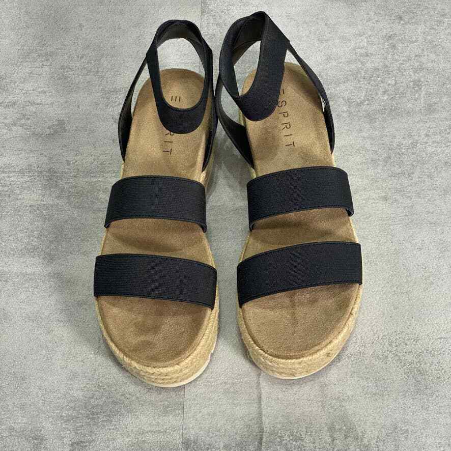 ESPRIT Black Allison Slip-On Elastic Flatform Open-Toe Sandals SZ 8 | eBay