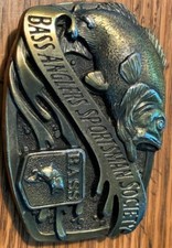 BASS Belt Buckle - Bass Anglers Sportsman Society - Vintage Brass
