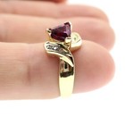14k Solid Yellow Gold Natural Purple Garnet and Diamond Trillion Cut Ring Size 5 — photo 4