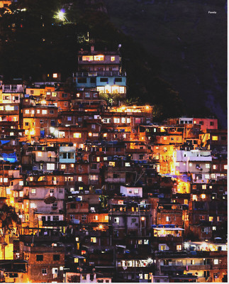 2019 Print Brazil Rio de Janeiro Favela Da Rocinha Houses Buildings