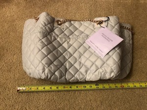 grey quilted handbag