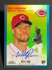 2023 Topps Chrome Platinum AQUA REFRACTOR ROOKIE AUTO Will Benson 077/150