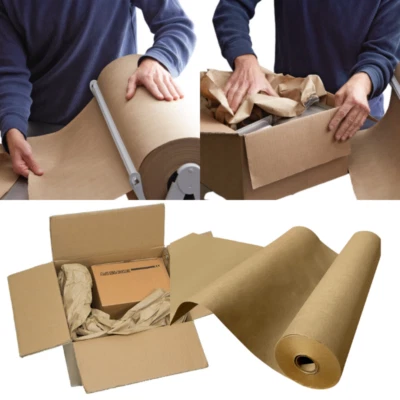 450mm Wide ECO VOID FILL & PACKING PAPER/Brown Kraft Wrapping Roll/Postal 90gsm