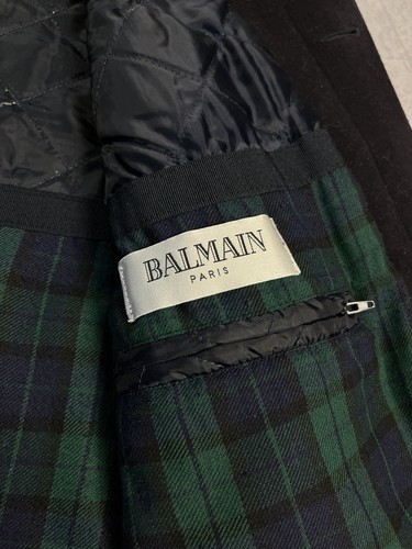 Vintage Balmain Wool & Cashmere Mens Coat Size 48 - Picture 10 of 14