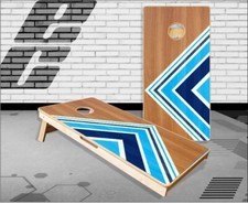 Beach Wood Lines Cornhole Boards Bean Bag Toss Game