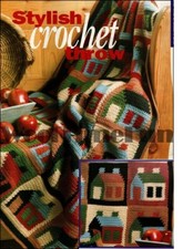 Crochet Pattern  Log Cabin Cottages Houses Afghan Throw Blanket Easy Crochet