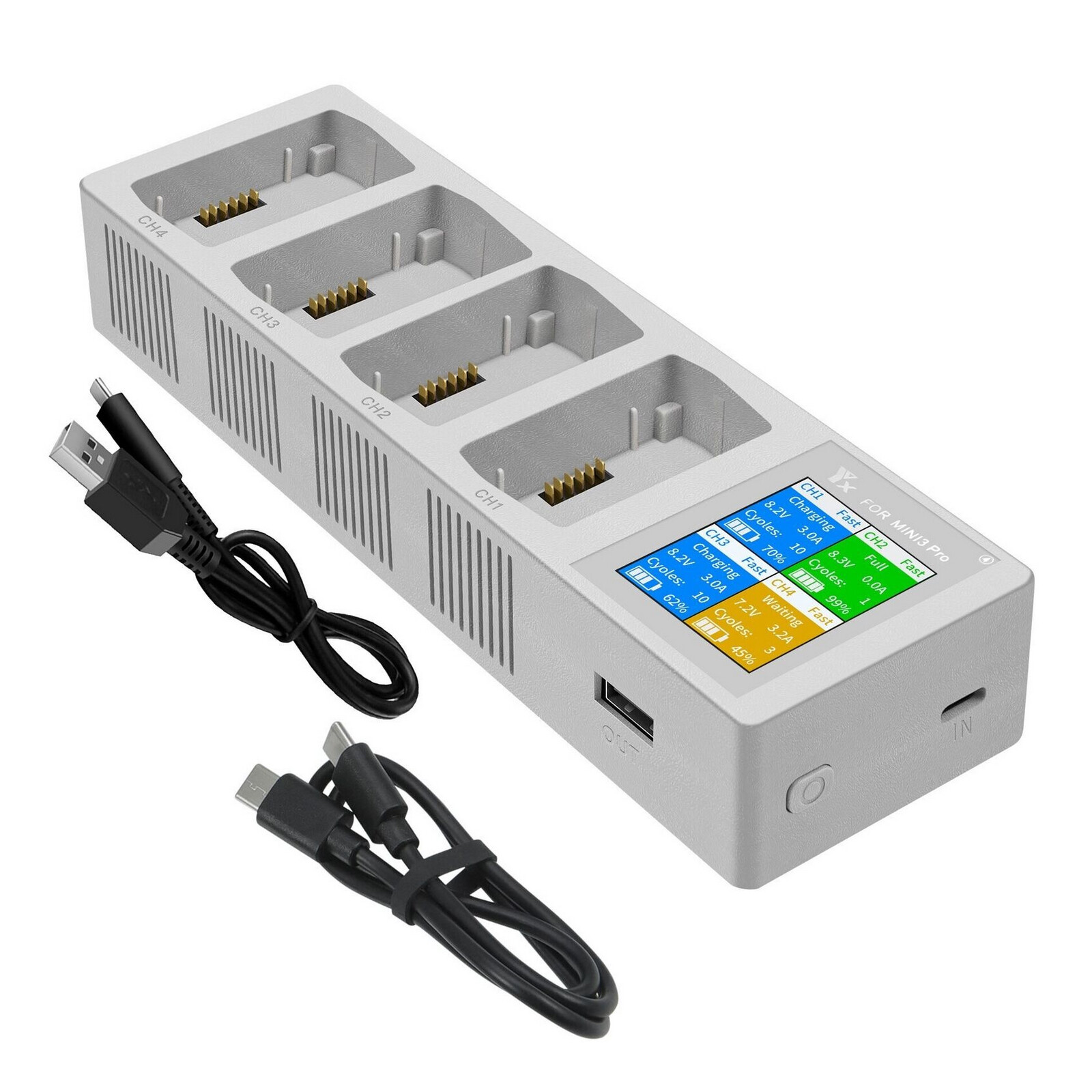 4-Way Charging Dock Station for DJI Mini 3 Pro & Extra Batteries  