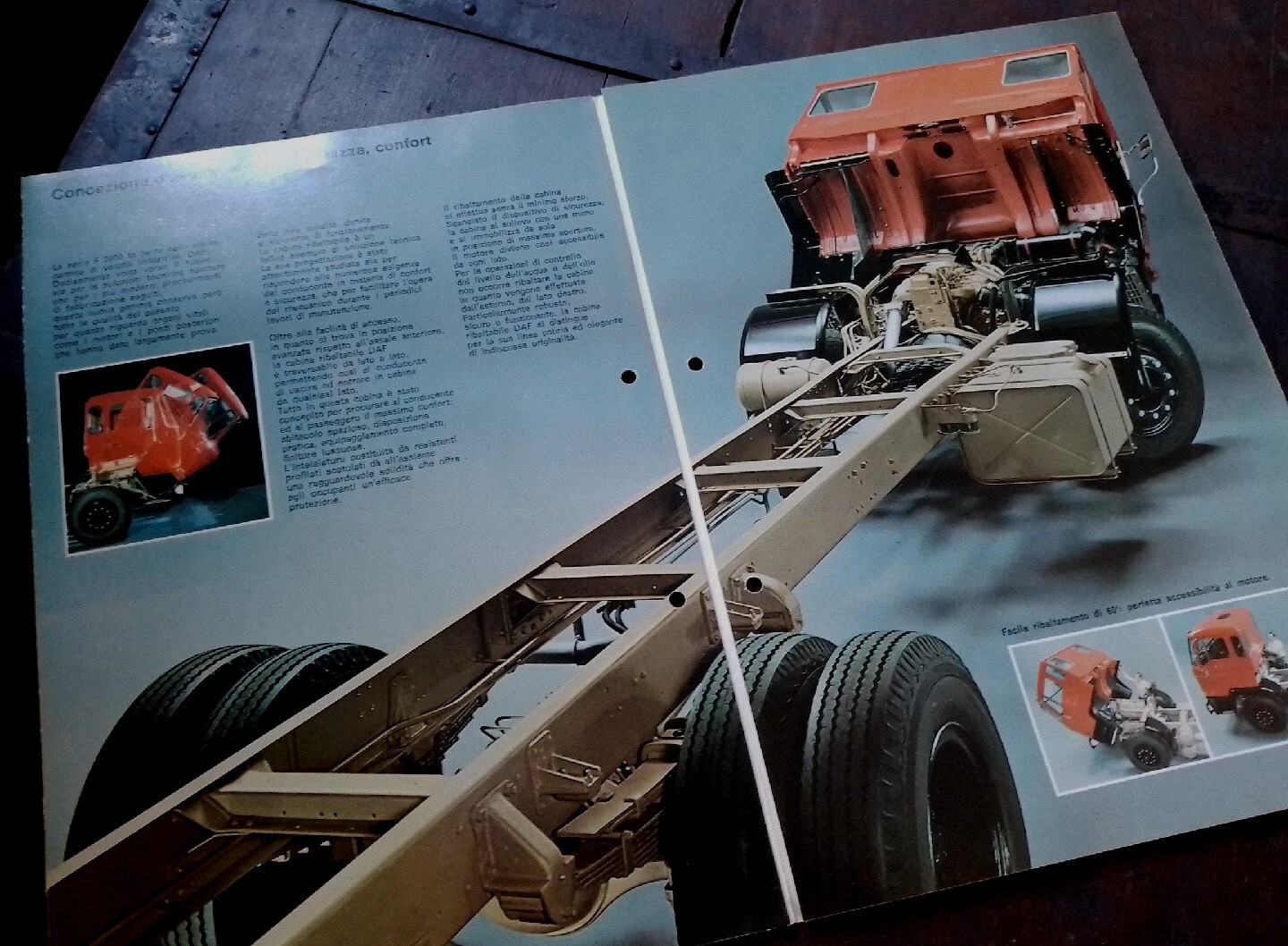 BROCHURE CAMION TRUCK DAF 2000 DHB SERIES OLDTIMER WAGEN AUTOTELAIO CHASSIS