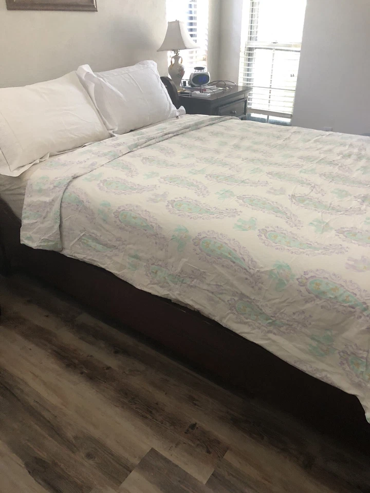 FUNDA NÓRDICA POTTERY BARN KIDS ELYSE F/QUEEN ELEFANTE PAISLEY PÚRPURA USADA EN EXCELENTE ESTADO Foto 4 de 4