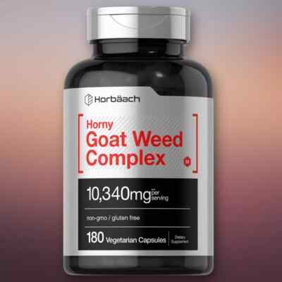 Horny Goat Weed Complex | 10,340 mg | 180 Capsules | Vegetarian | by Horbaach