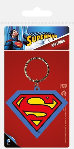 Superman Shield Logo SchlüSselanhäNger Aus Gummi Pyramid International-image