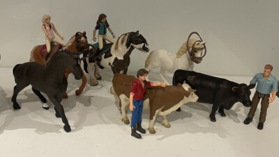 Schleich Pferde & Reiter Kühe Konvolut