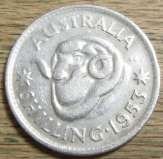 Australien 1 Shilling 1953 5 65g 500er Silber