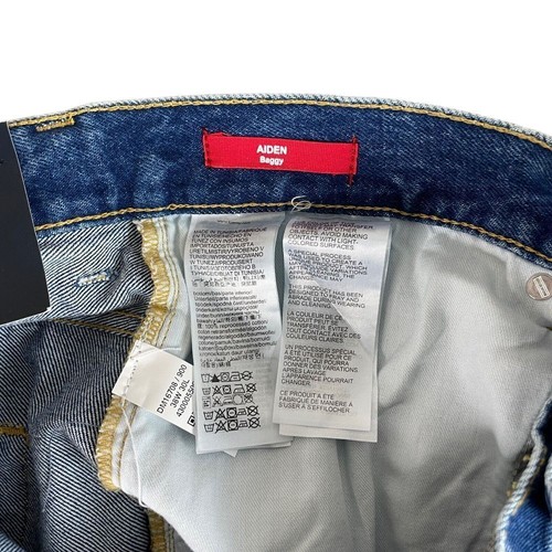 NEW Tommy Hilfiger Aiden Baggy Jeans Mens 38x30 Blue Whiskered Denim Cotton $129 - Picture 7 of 7