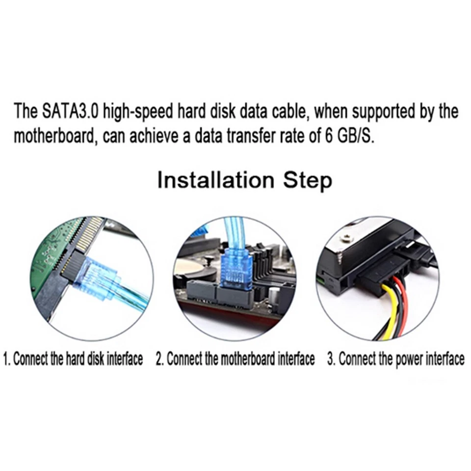 6Gbps Straight SATA 3.0 Solid State Drive Cable with Locking Latch (0.5ft) Cable - Image 3 of 4