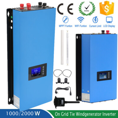 2000W Netzwechselrichter Windrad Netzkopplung DC 90V-AC 220V Laderegler mit WLAN
