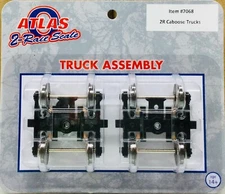Atlas 1 Pair O Scale 2 Rail Roller Bearing Caboose Trucks #7068 Factory New