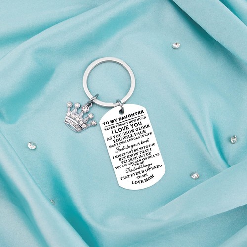 To My Daughter Keychain Birthday Christmas Gifts for Daughter Teen Girls - Picture 2 of 7