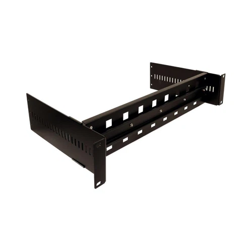 19 Inch Rack Mount DIN Rail Bracket - Black