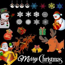 108 Pcs Christmas Window Clings with Xmas Cartoon Pattern, No Traces Christmas