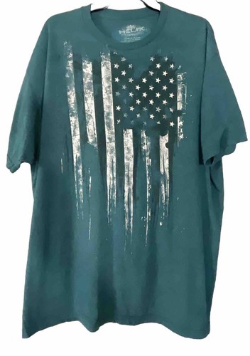 Helix Shirt Mens XL T-Shirt Blue Green American Flag Short Sleeve Patriotic - Picture 5 of 7