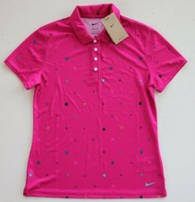 Image of NIKE DRI FIT HERITAGE GOLF FUN PRINT SHORT SLEEVE POLO TOP DH2054-621 WOMEN S
