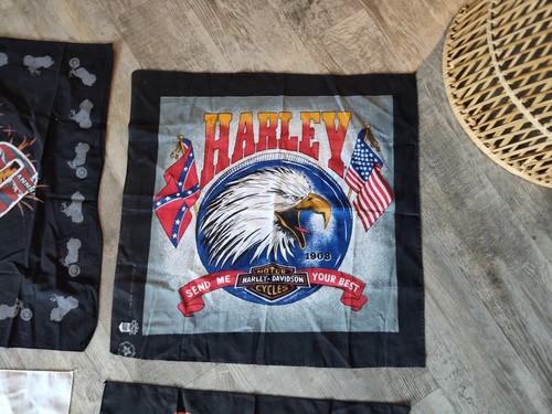 Lot Of 4 VTG Michigan Hog Rendevous Bandana Hankerchiefs Harley Biker 90's Y2K - Picture 13 of 15