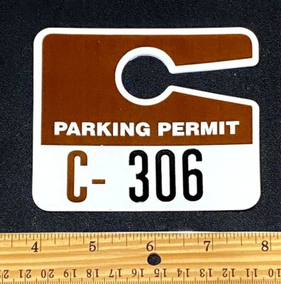 PARKING PERMIT   REPLACEMENT   ELITE WIDE MIRROR HANG TAG PERMITS PLASTIC BROWN