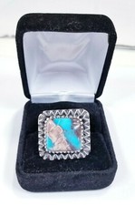 HANDCRAFTED HALLMARK BL 925 RING - SZ 13