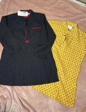 FabIndia Youth Size XS 3-4 yr old Blue Kurta 100 Cotton Long w/Pockets NWT