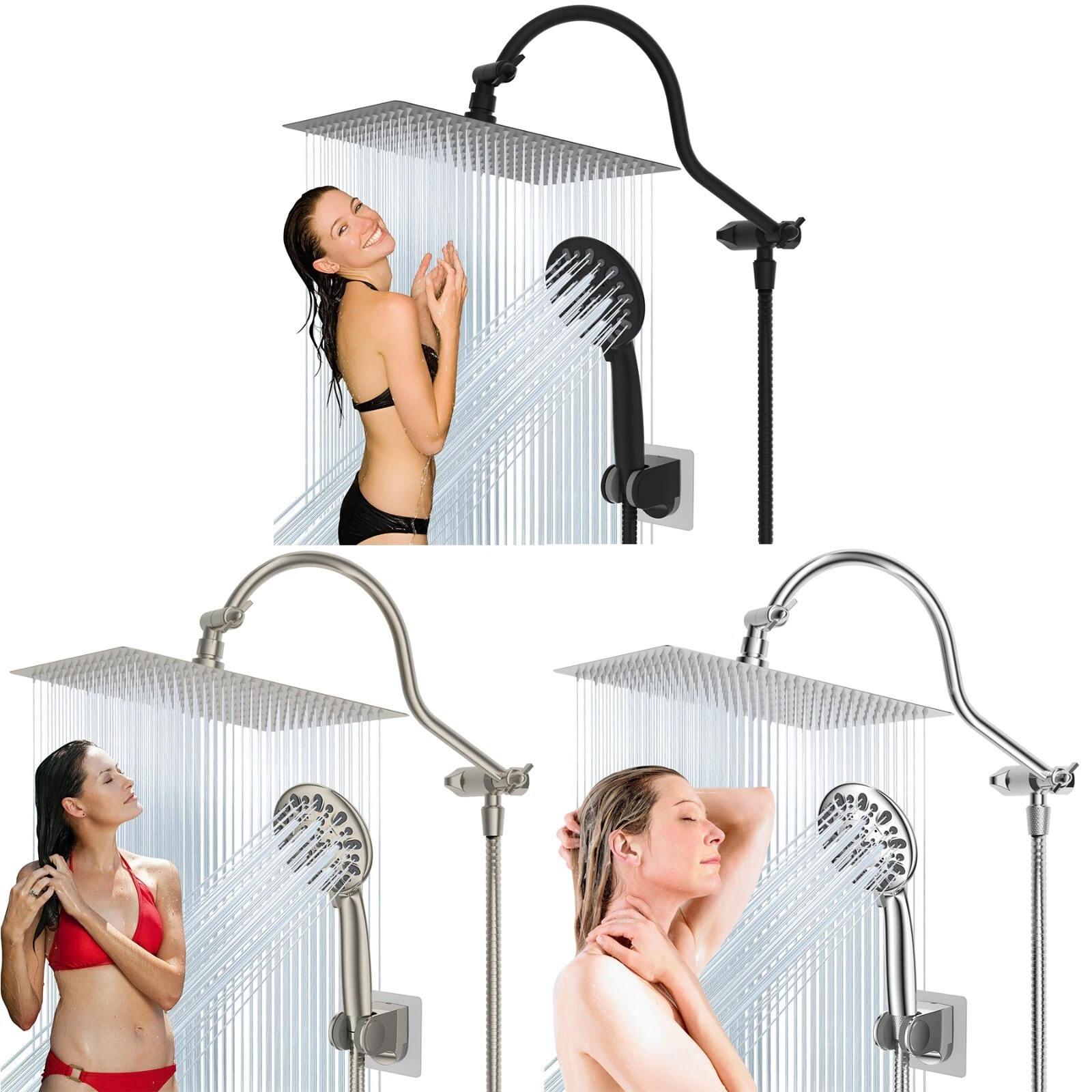 12'' All Metal Shower Head With Handheld Combo High Pressure Rainfall Shower
Opens in a new window o