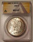 1887 Morgan Silver Dollar MS63 ANACS Rim Toning