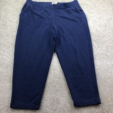 Lands' End Sweatpants Womens XL Petite Blue Fleece Elastic Waist Pockets Casual