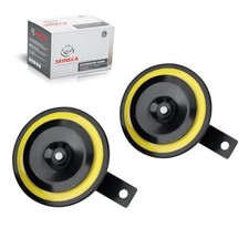 Motorcycle Horn 130DB 12V Super Loud, High and Low Tone Metal Black Yellow