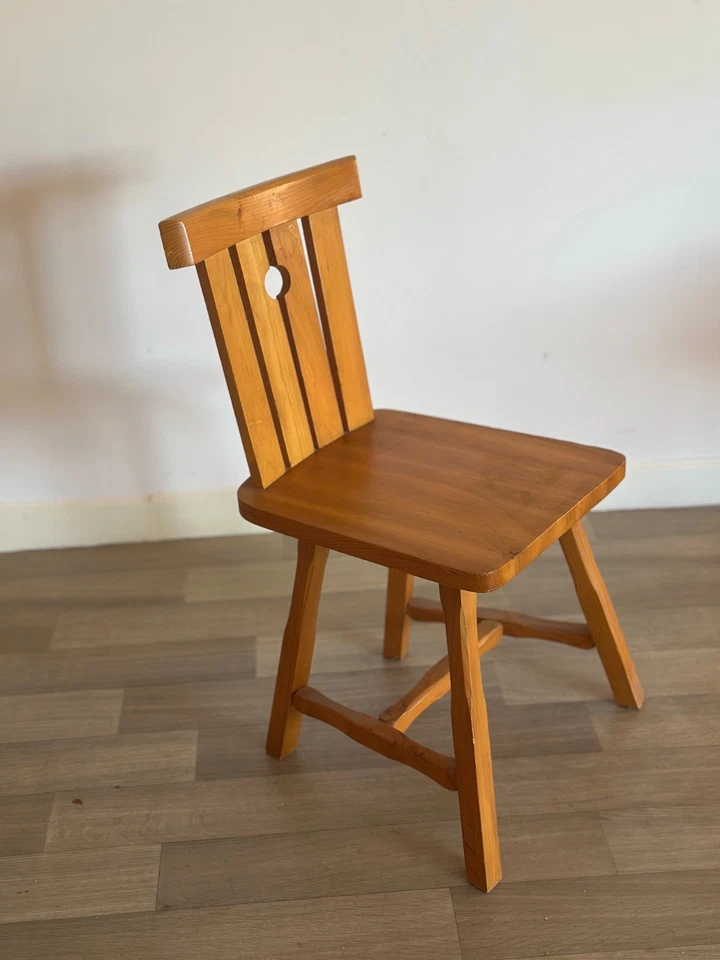 Deux chaises Pin Scandinave design style Göran Malmvall vintage minimaliste XXe - Photo 4/4
