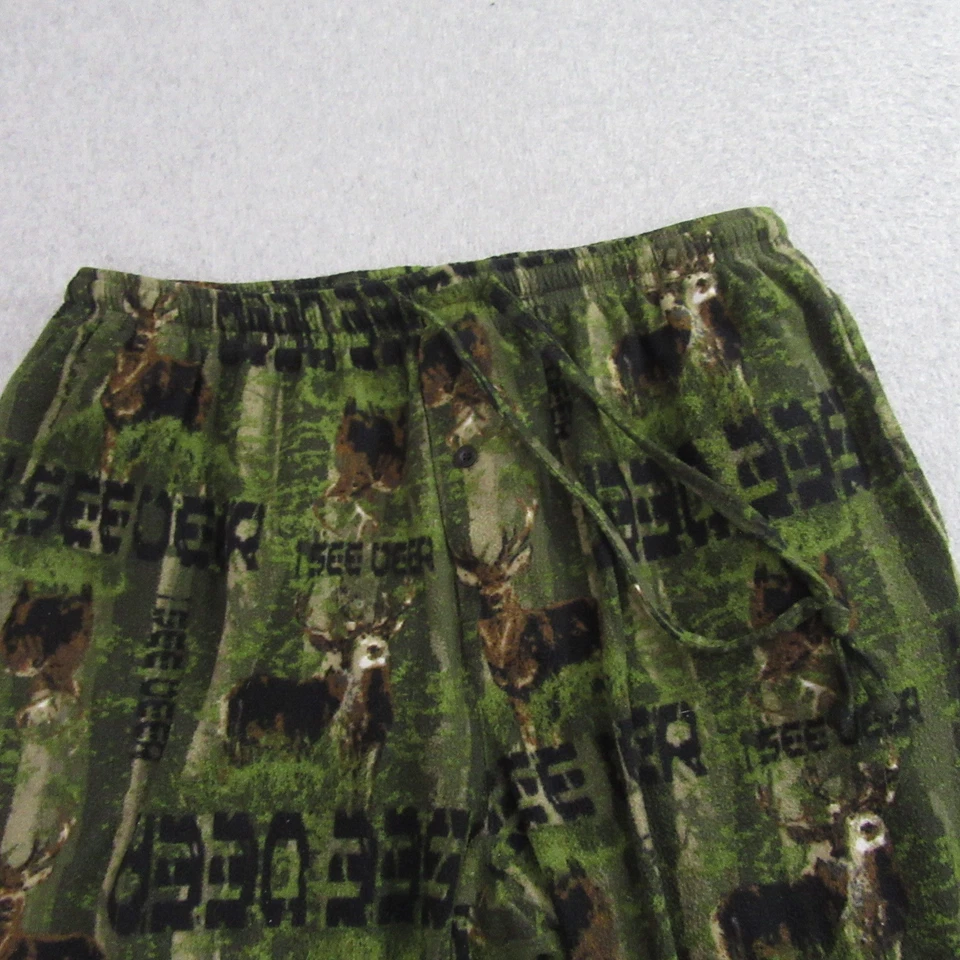Open Trails Mens Sleepwear Pants L Green Pajama I See Deer Lounge Pocket - Image 3 of 4