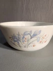 Vintage Pyrex England Blue Iris Floral 8" Round Casserole Dish Bowl 1980s No Lid