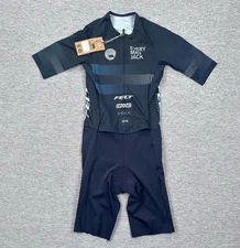 WYN Republic Triathlon Suit Mens Small Blue EMJ Velocity+ Sponsor Logos NEW