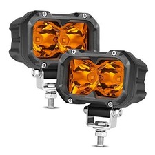 LED Fog Lights, 2Pcs 4 Inch LED Pods Yellow Spot Driving Light Spot Pods Amber