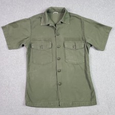 Vintage US Army OG-107 Cotton Sateen Vietnam 60s Shirt Mens 14.5x31 Olive Green